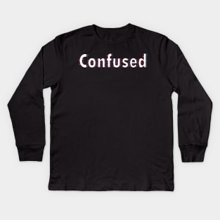 Confused 3d Kids Long Sleeve T-Shirt